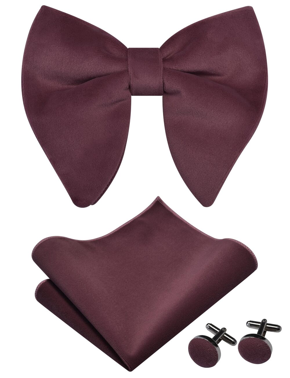 2132 Deep Dusty Rose Over Size Bow Ties Velvet Pre-tied Big Bowtie